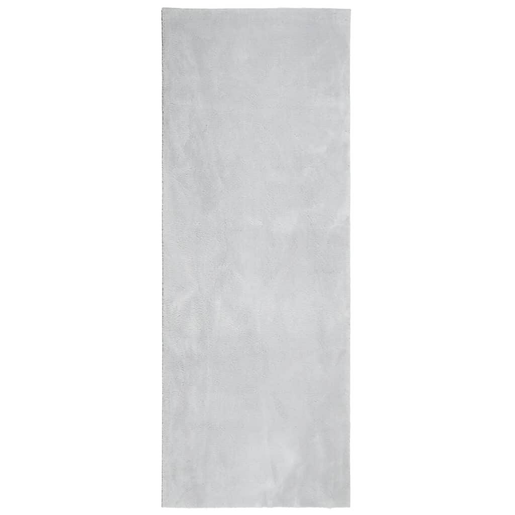 Alfombra de pelo corto suave lavable HUARTE gris 80x200 cm