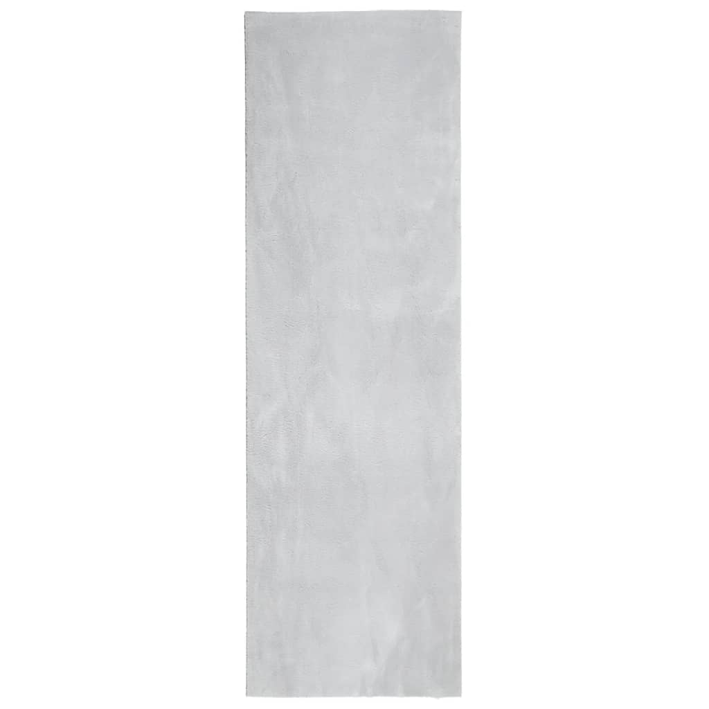 Alfombra de pelo corto suave lavable HUARTE gris 80x250 cm