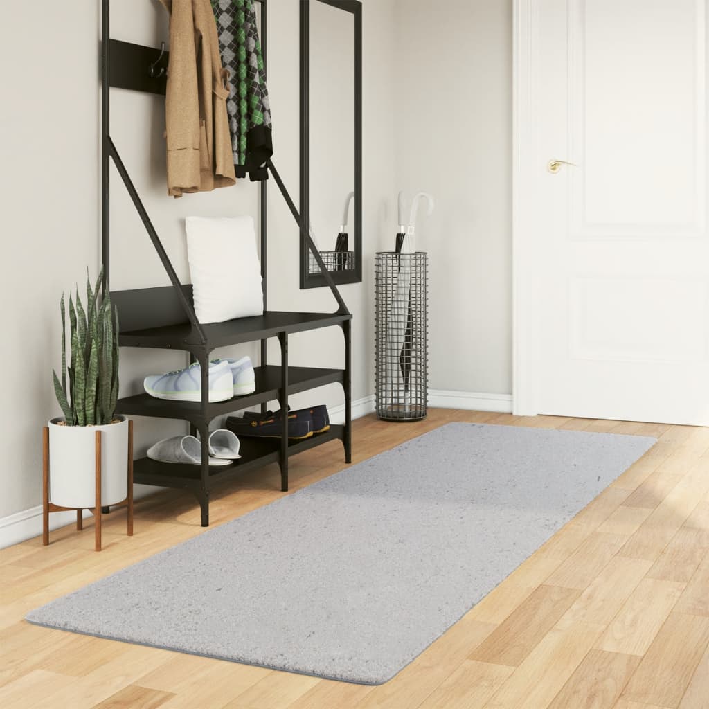 Vetonek Alfombra de pelo corto suave lavable HUARTE gris 80x250 cm