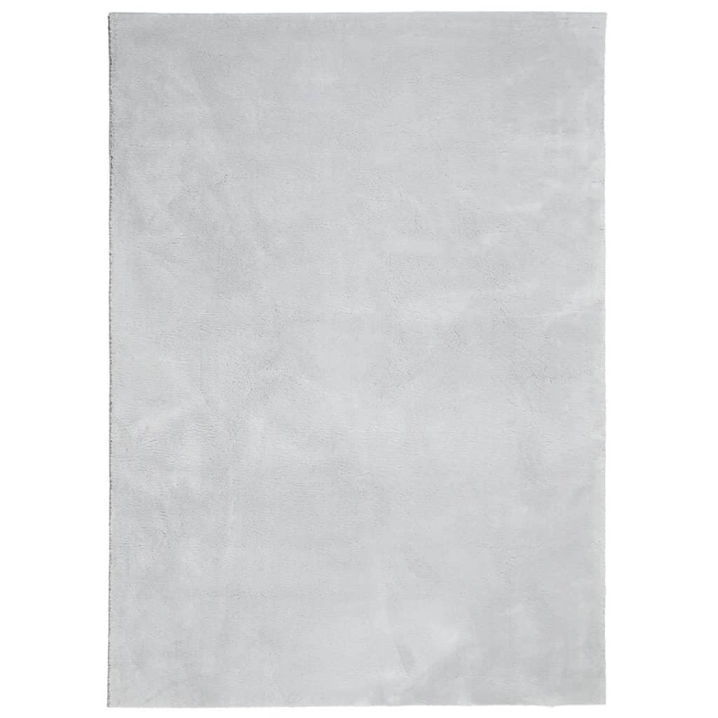 Carpete de cabelo curto macio Huarte cinza 120x170 cm