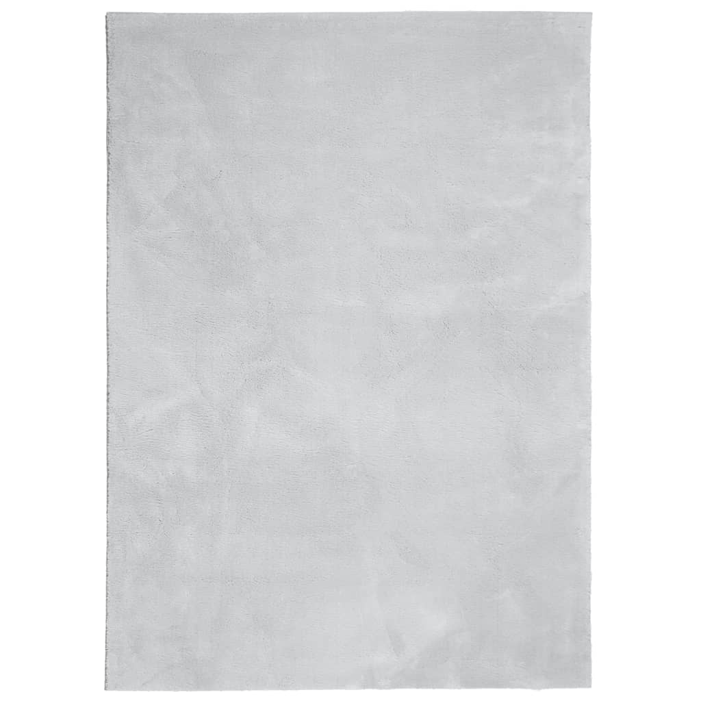 Alfombra de pelo corto suave lavable HUARTE gris 160x230 cm