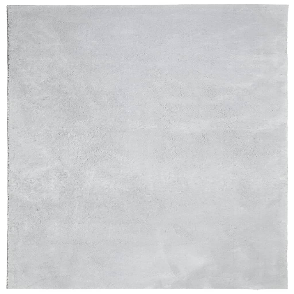 Alfombra de pelo corto suave lavable HUARTE gris 200x200 cm