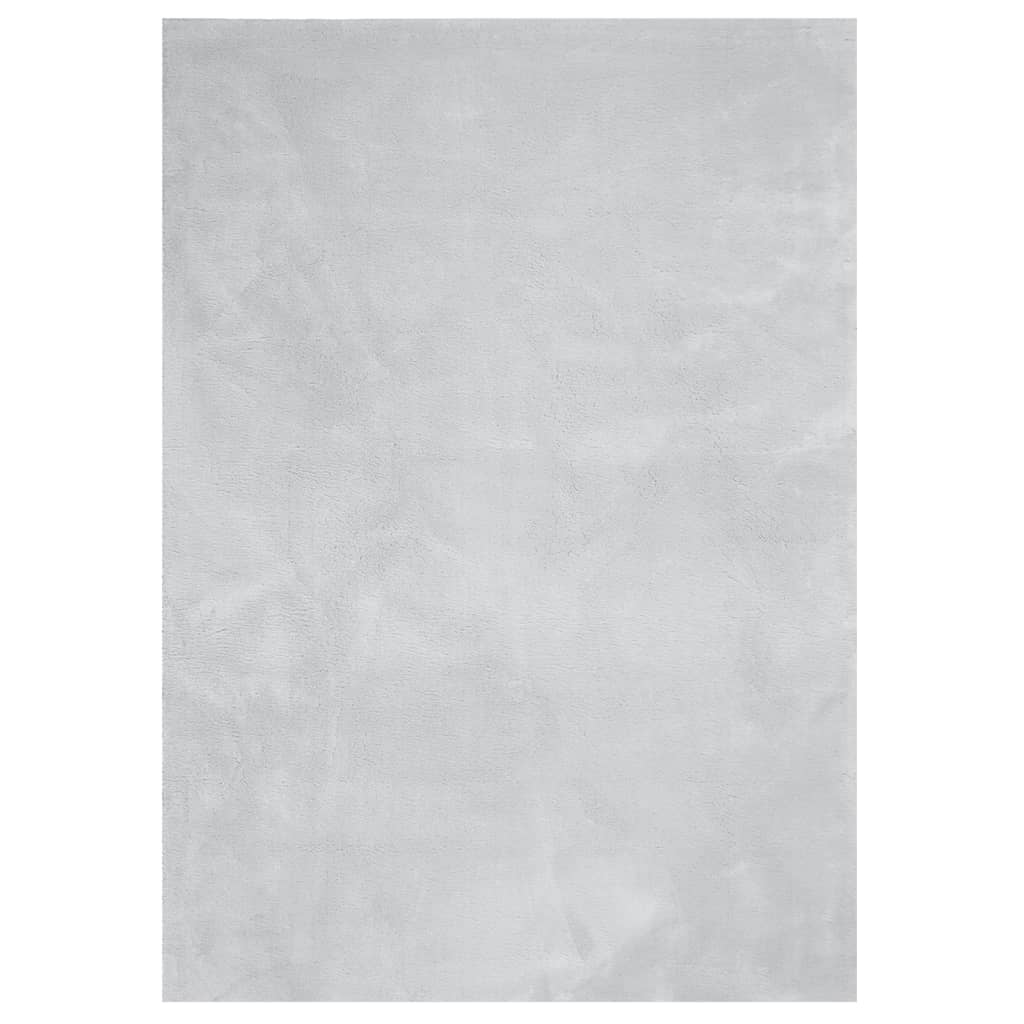 Alfombra de pelo corto suave lavable HUARTE gris 200x280 cm