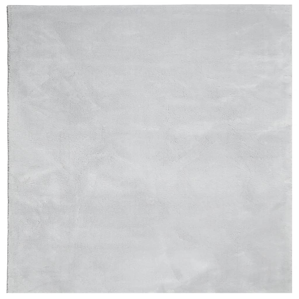 Alfombra de pelo corto suave lavable HUARTE gris 240x240 cm