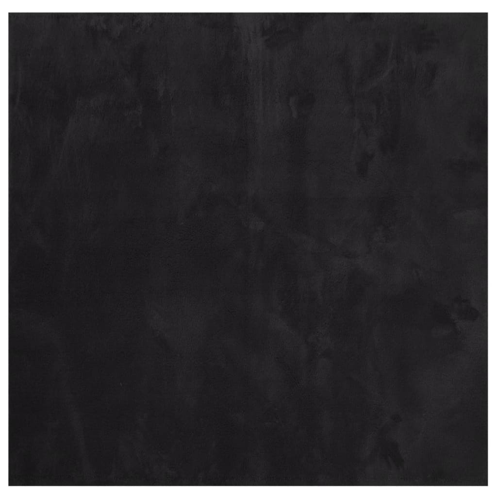 Alfombra de pelo corto suave lavable HUARTE negro 160x160 cm