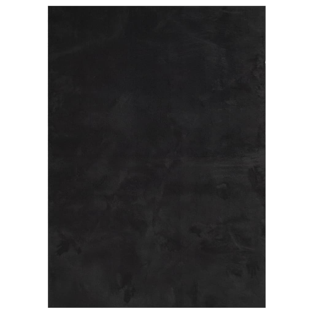 Alfombra de pelo corto suave lavable HUARTE negro 160x230 cm