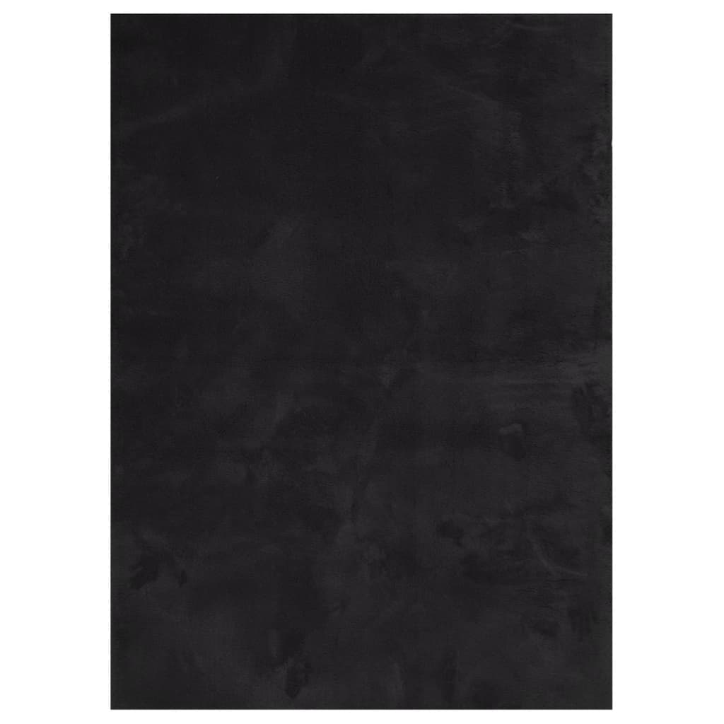 Alfombra de pelo corto suave lavable HUARTE negro 200x280 cm