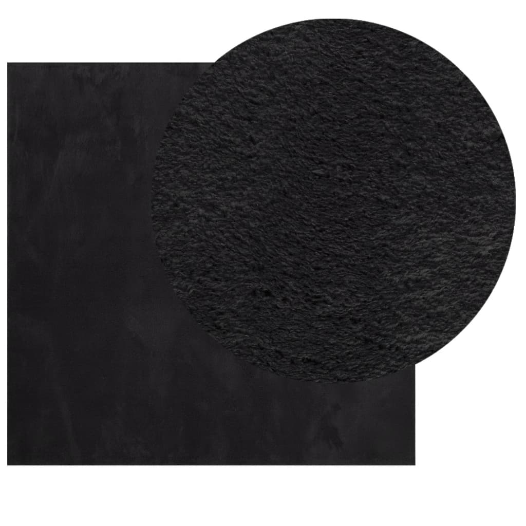 Alfombra de pelo corto suave lavable HUARTE negro 240x240 cm - Vetonek