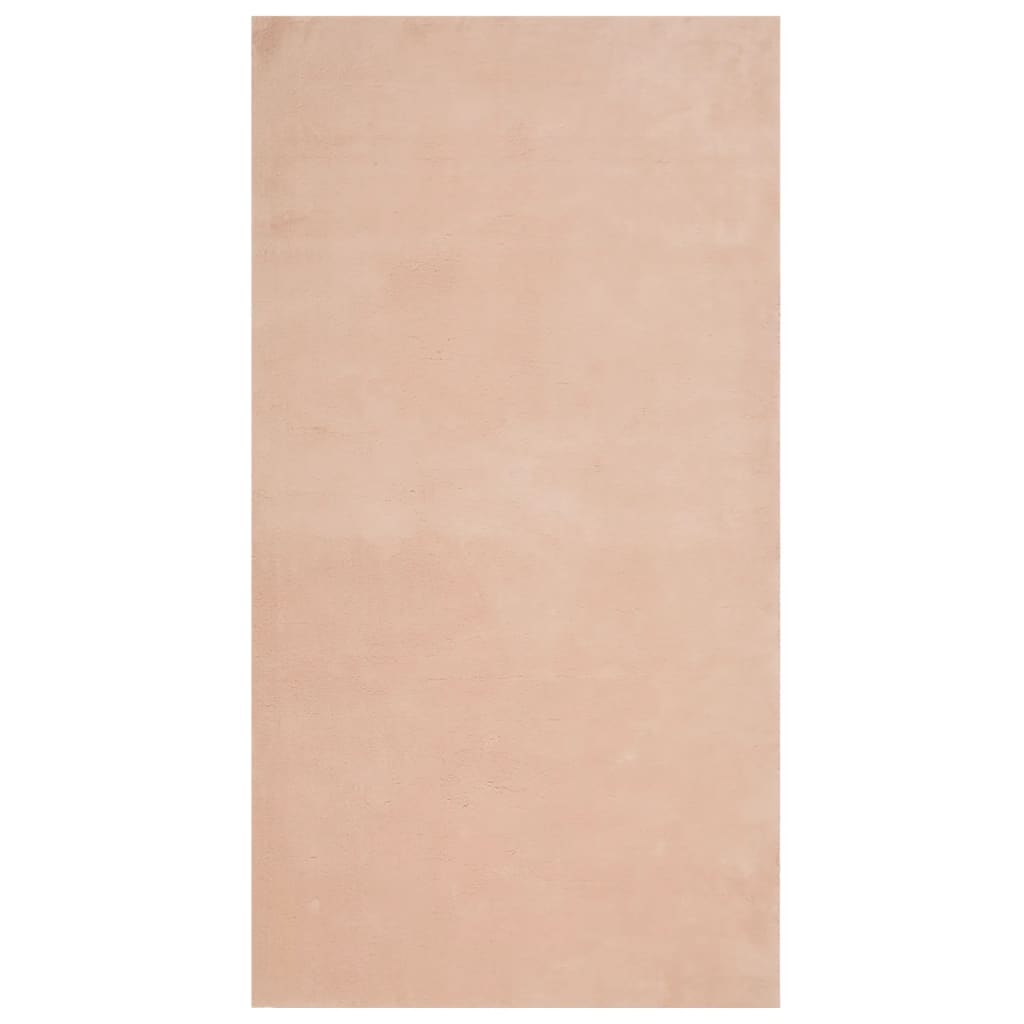 Alfombra de pelo corto suave lavable HUARTE rosado 80x150 cm