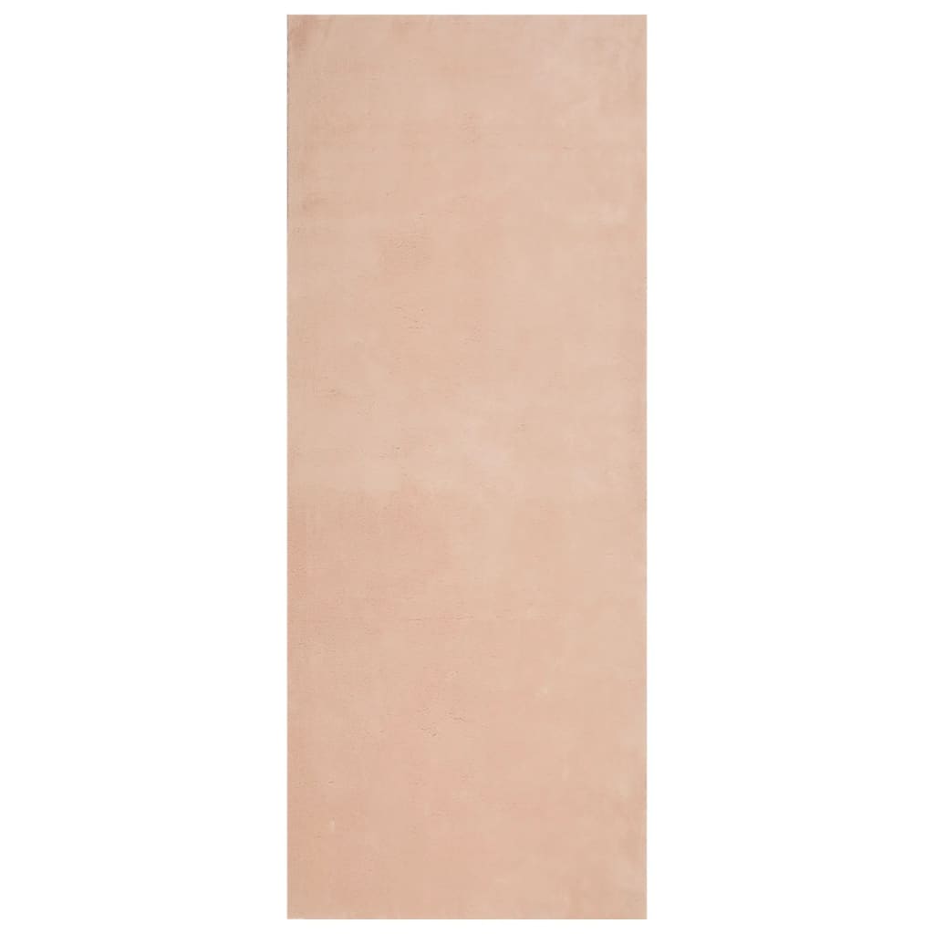 Alfombra de pelo corto suave lavable HUARTE rosado 80x200 cm