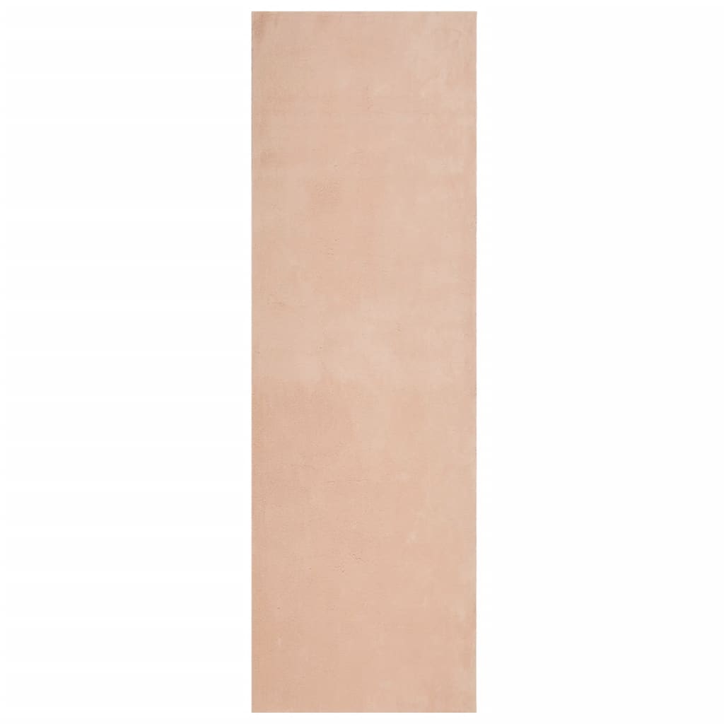 Alfombra de pelo corto suave lavable HUARTE rosado 80x250 cm