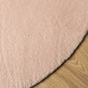 Tapis HUARTE rose lavable à poils ras doux Ø 200 cm V7651 Vetonek