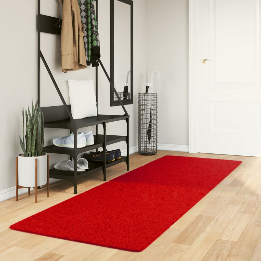 Vetonek Alfombra de pelo corto suave lavable HUARTE rojo 80x250 cm