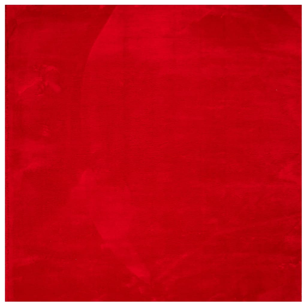 Carpete de cabelo curto macio Huarte Red 120x120 cm