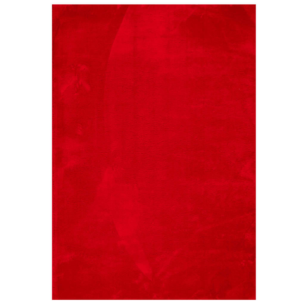 Carpete de cabelo curto macio Huarte Red 120x170 cm