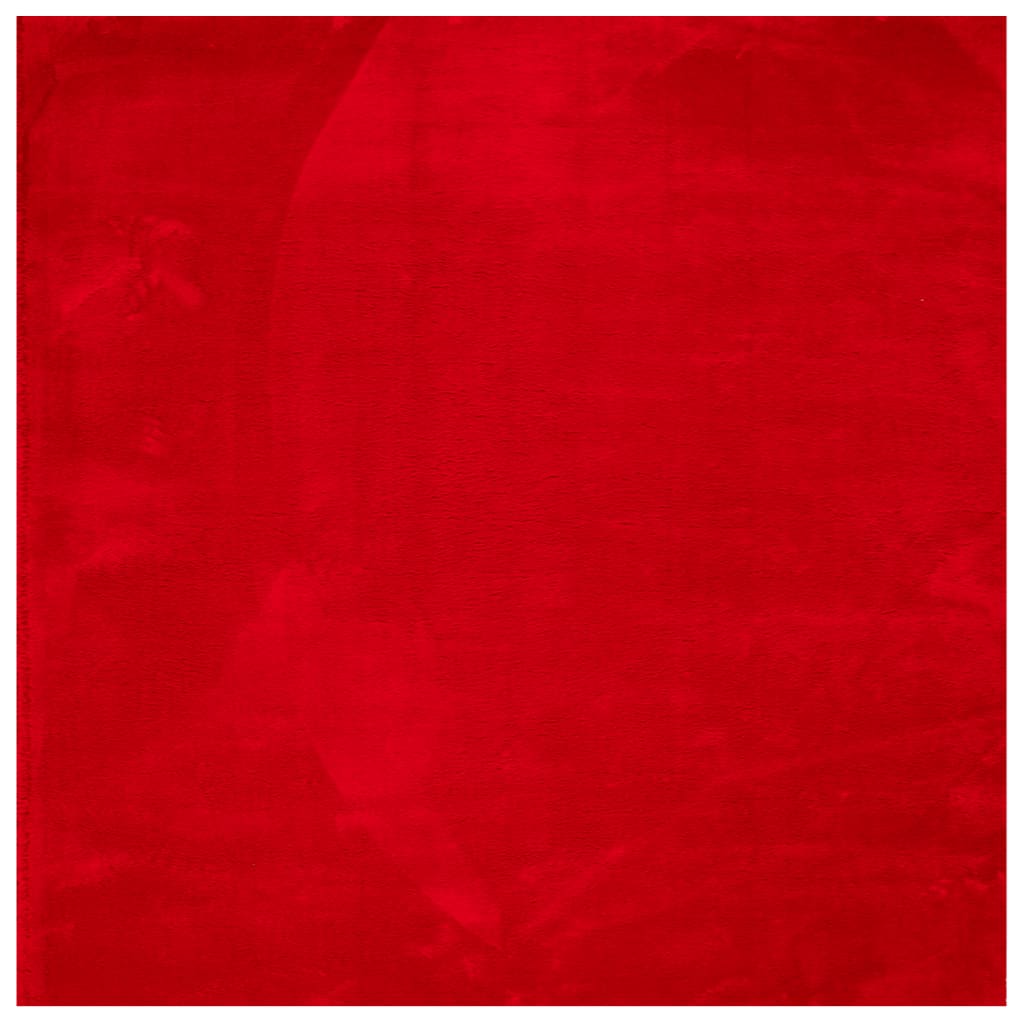 Carpete de cabelo curto macio Huarte Red 160x160 cm