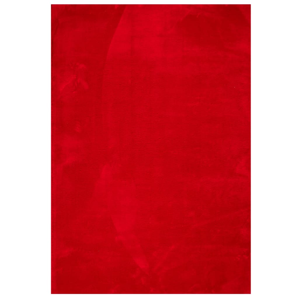 Carpet de cabelo curto macio vermelho 160x230 cm huarte