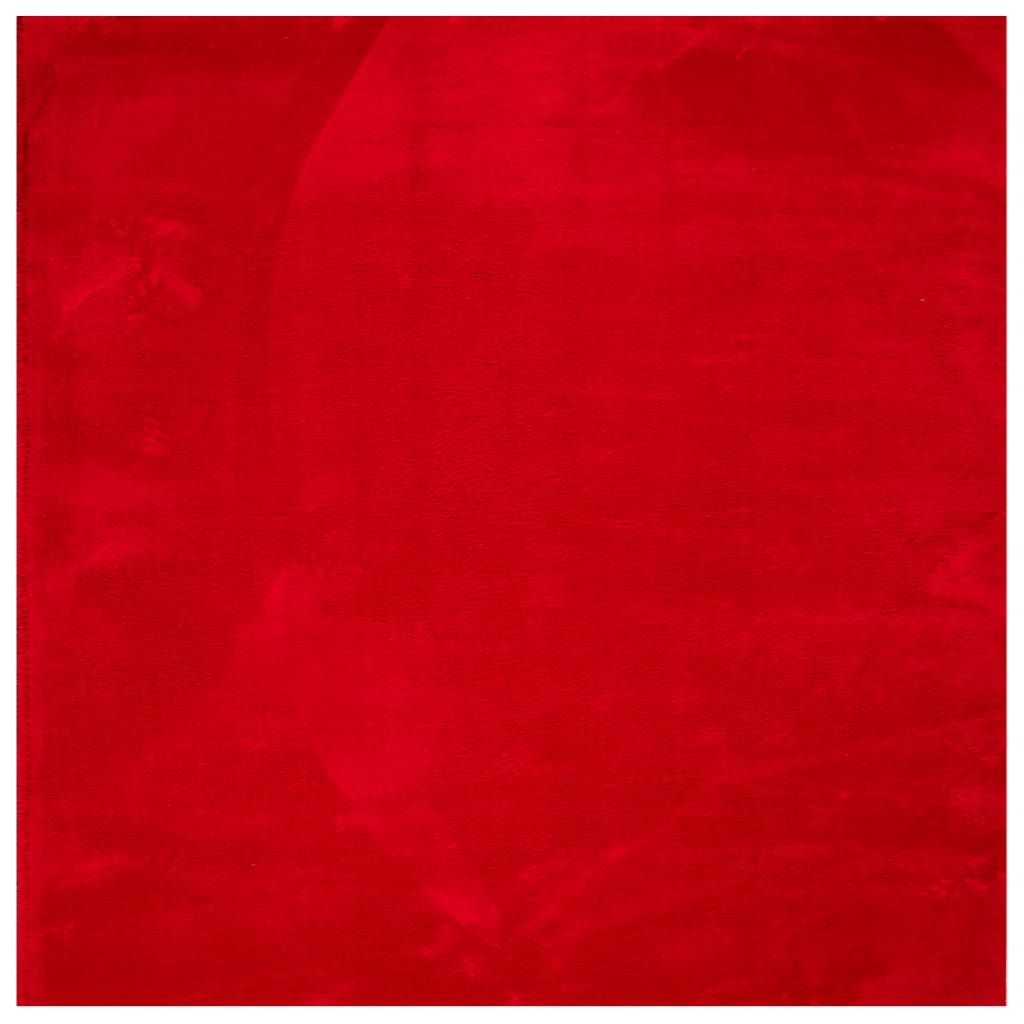 Carpete de cabelo curto macio Huarte Red 200x200 cm