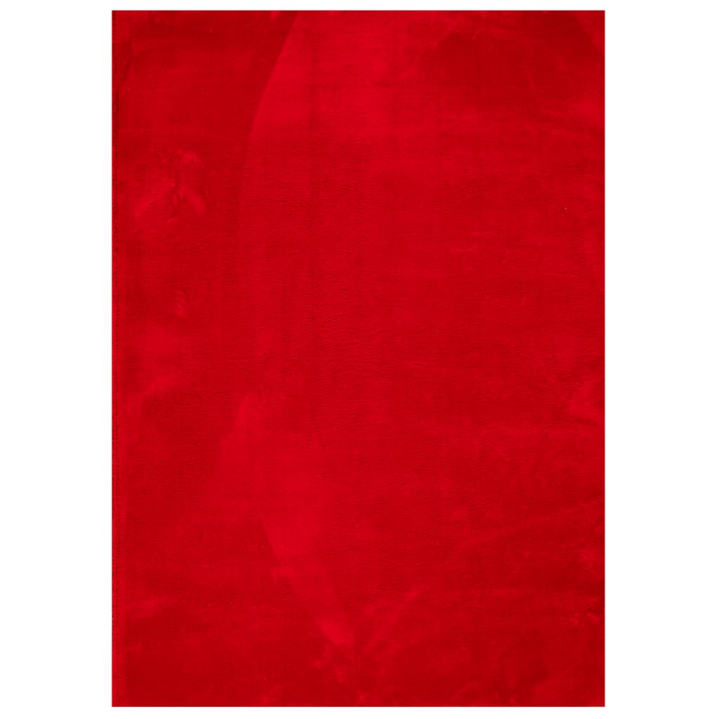 Carpete de cabelo curto macio huarte vermelho 240x340 cm