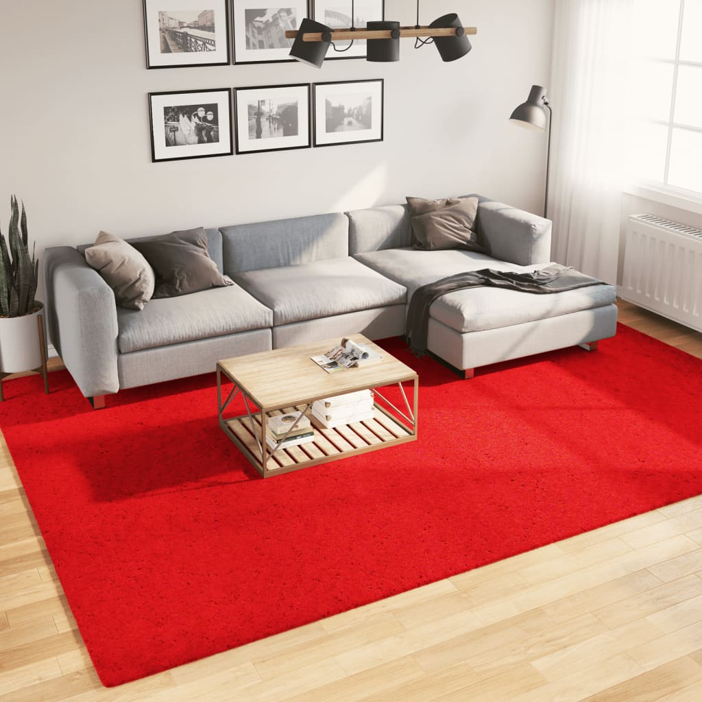 Vetonek Alfombra de pelo corto suave lavable HUARTE rojo 240x340 cm