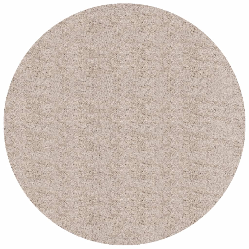 Alfombra peluda de pelo largo moderna PAMPLONA beige Ø 100 cm