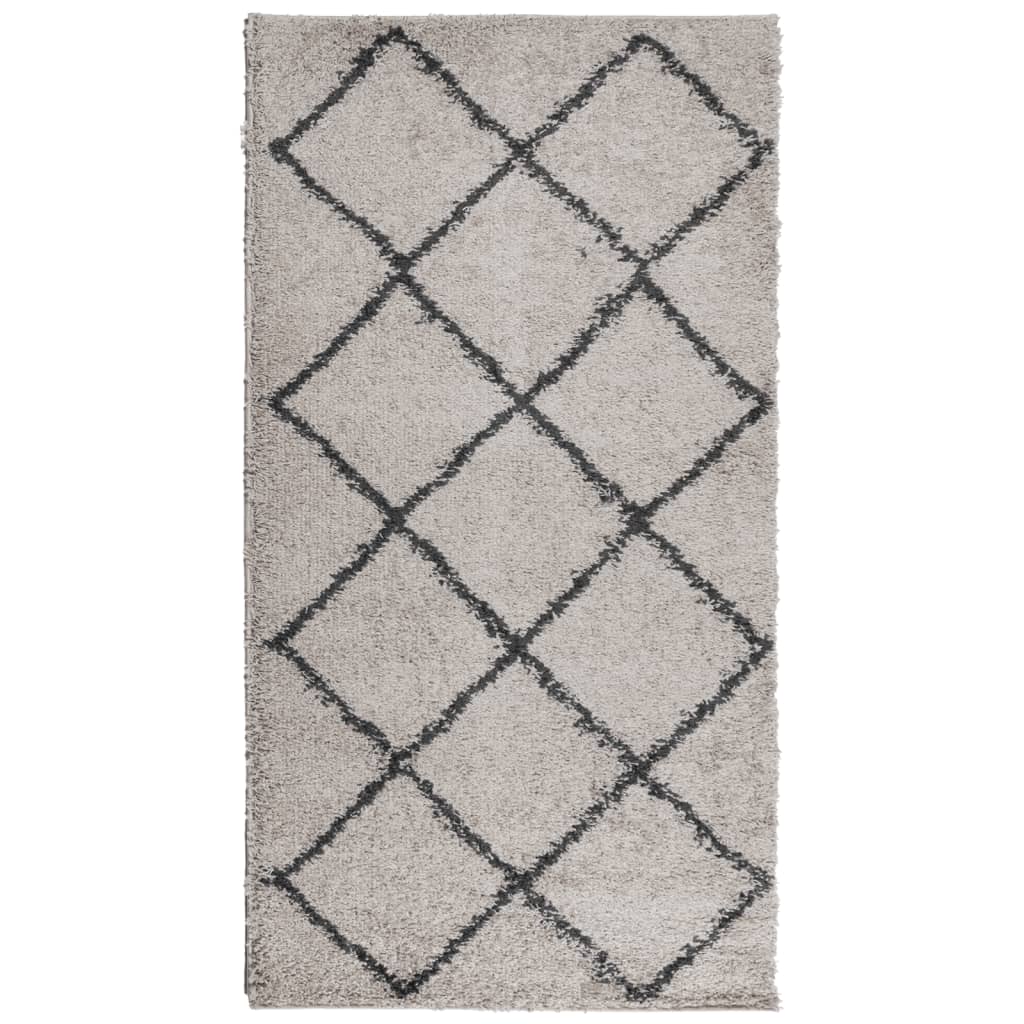 Alfombra pelo largo moderna PAMPLONA beige antracita 80x150 cm