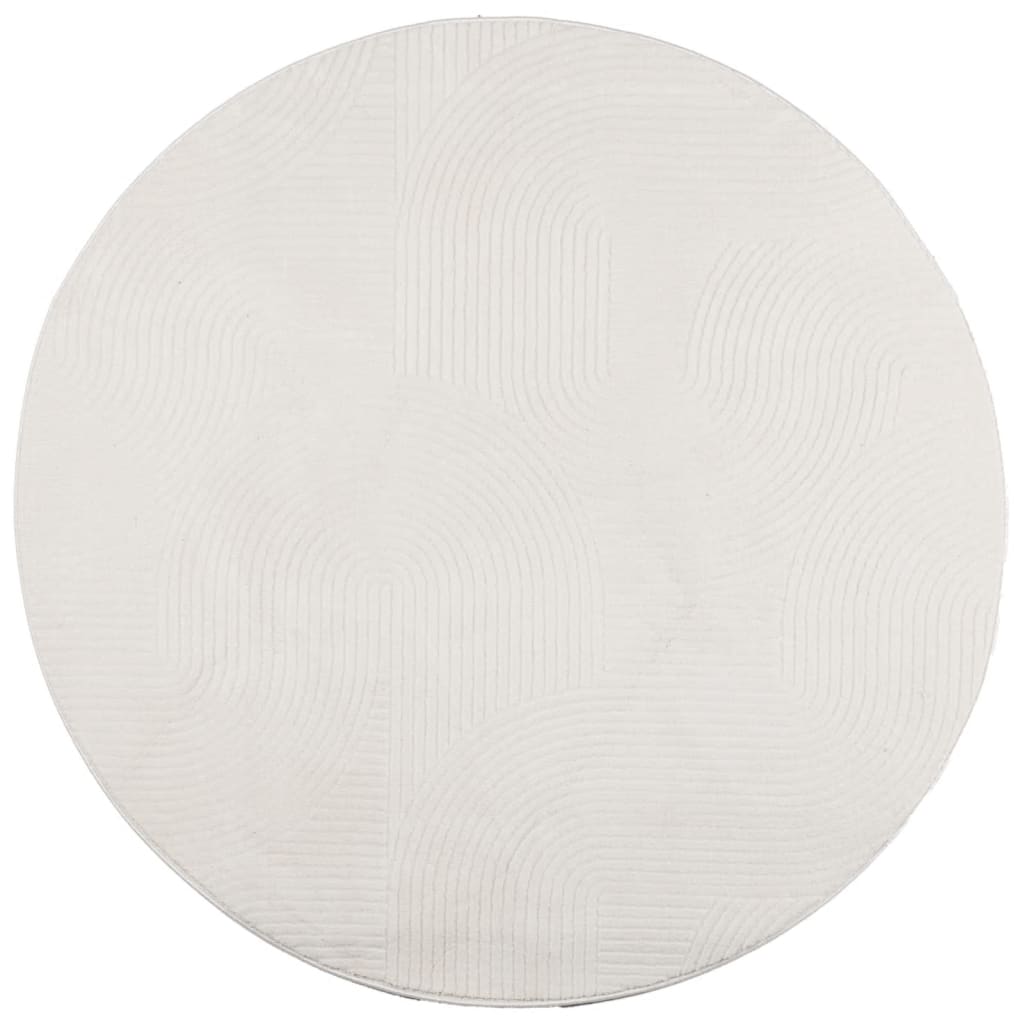 Carpet de cabelo curto Scandinavo iza creme Ø 120 cm