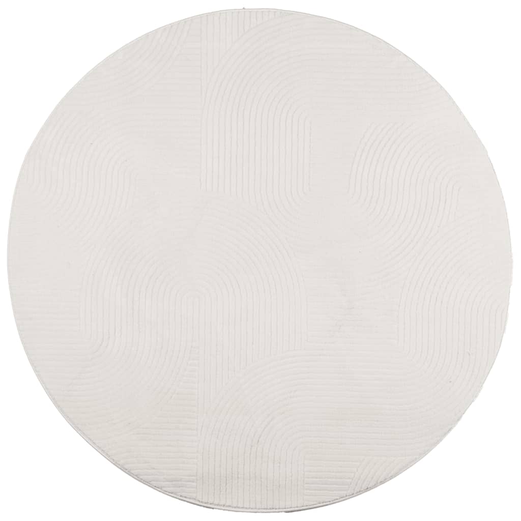 Carpet de cabelo curto Scandinavo iza creme Ø 160 cm