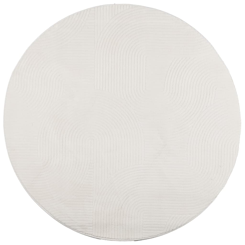 Carpet de cabelo curto Scandinavo iza creme Ø 200 cm