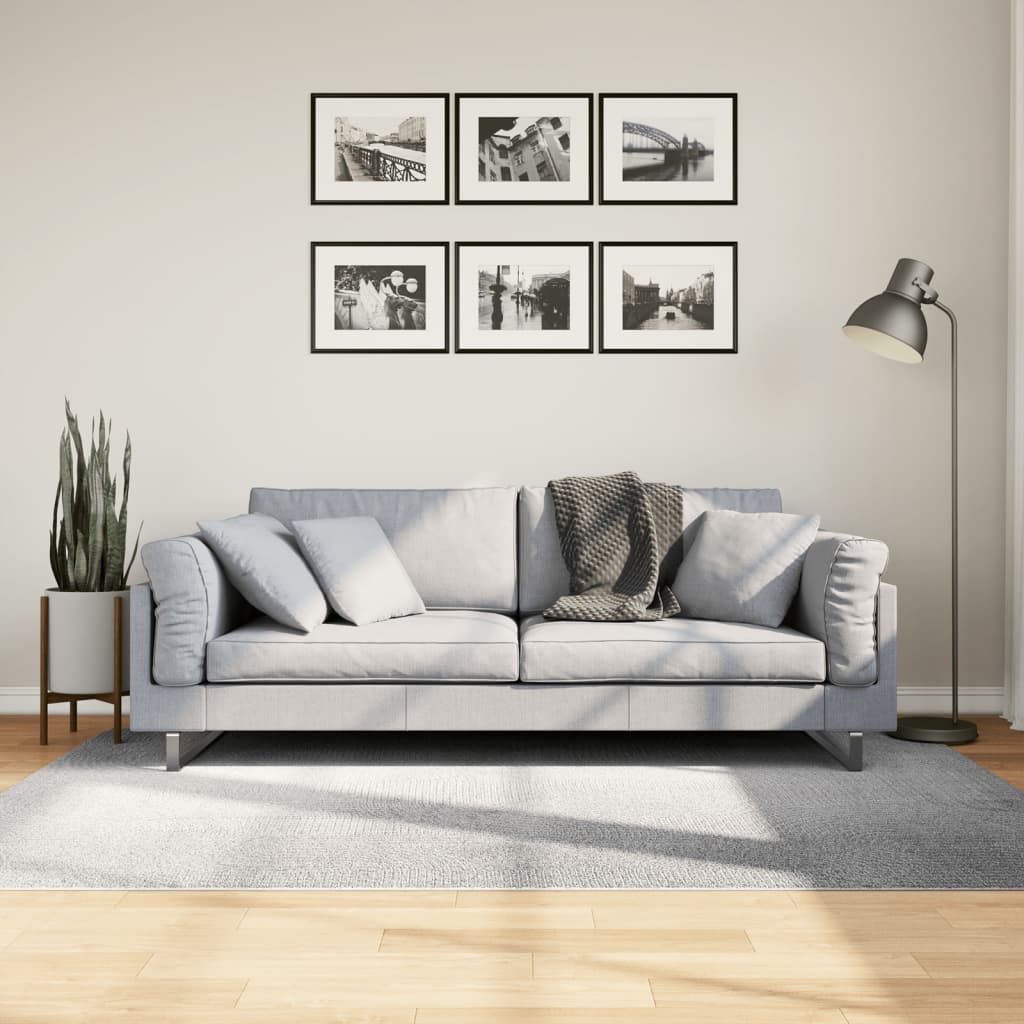 Carpete de cabelo curto Scandinavo cinza 140x200 cm