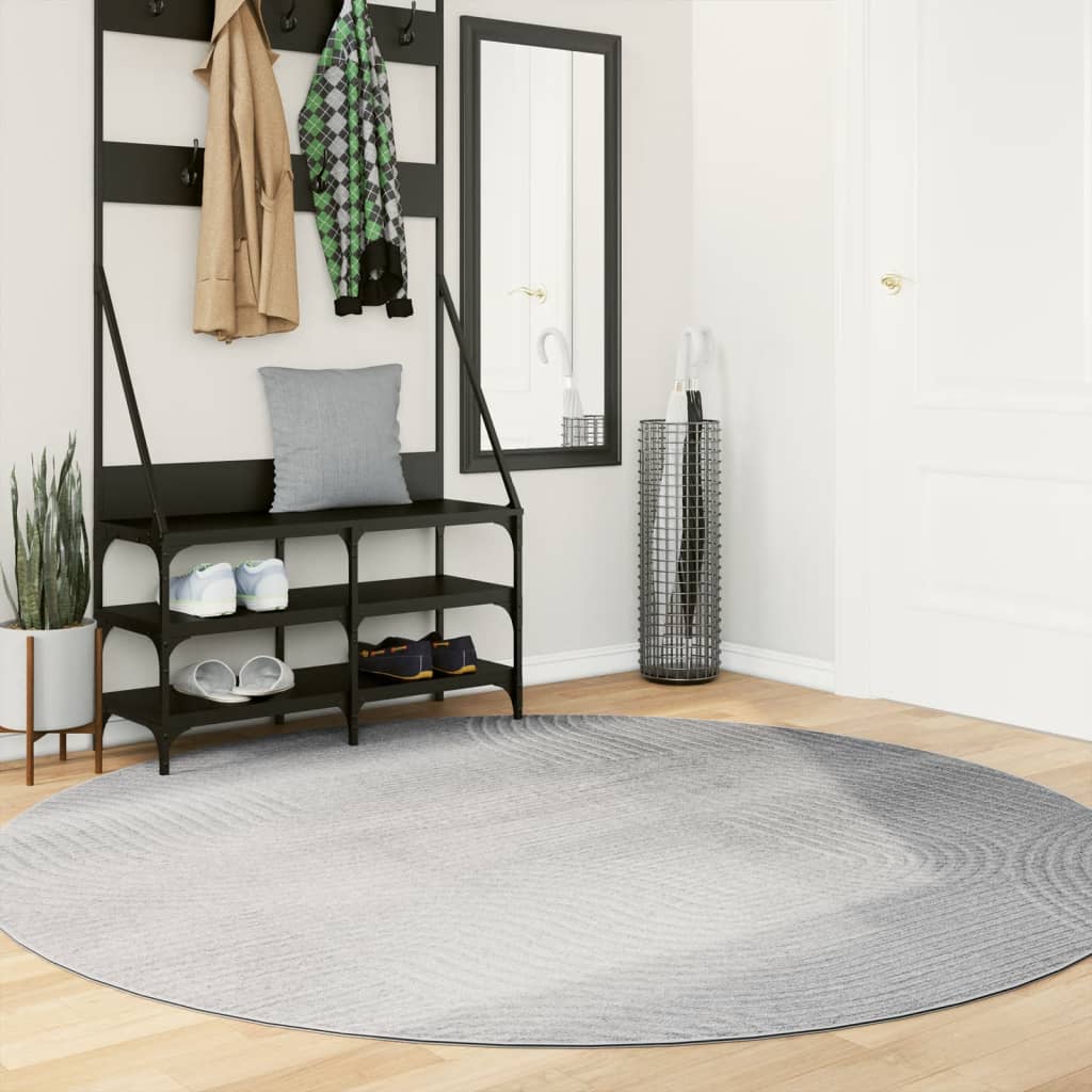 Carpete de cabelo curto Scandinavo Gray Ø 200 cm