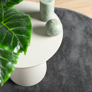 Alfombra de pelo corto oviedo gris antracita ø 120 cm v0804 - Vetonek