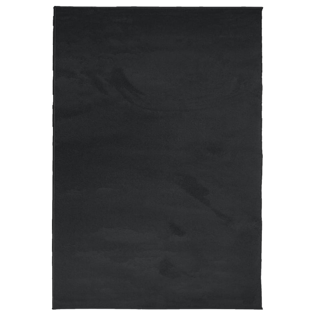 Black Oviedo Hair Short Carpet 140x200 cm