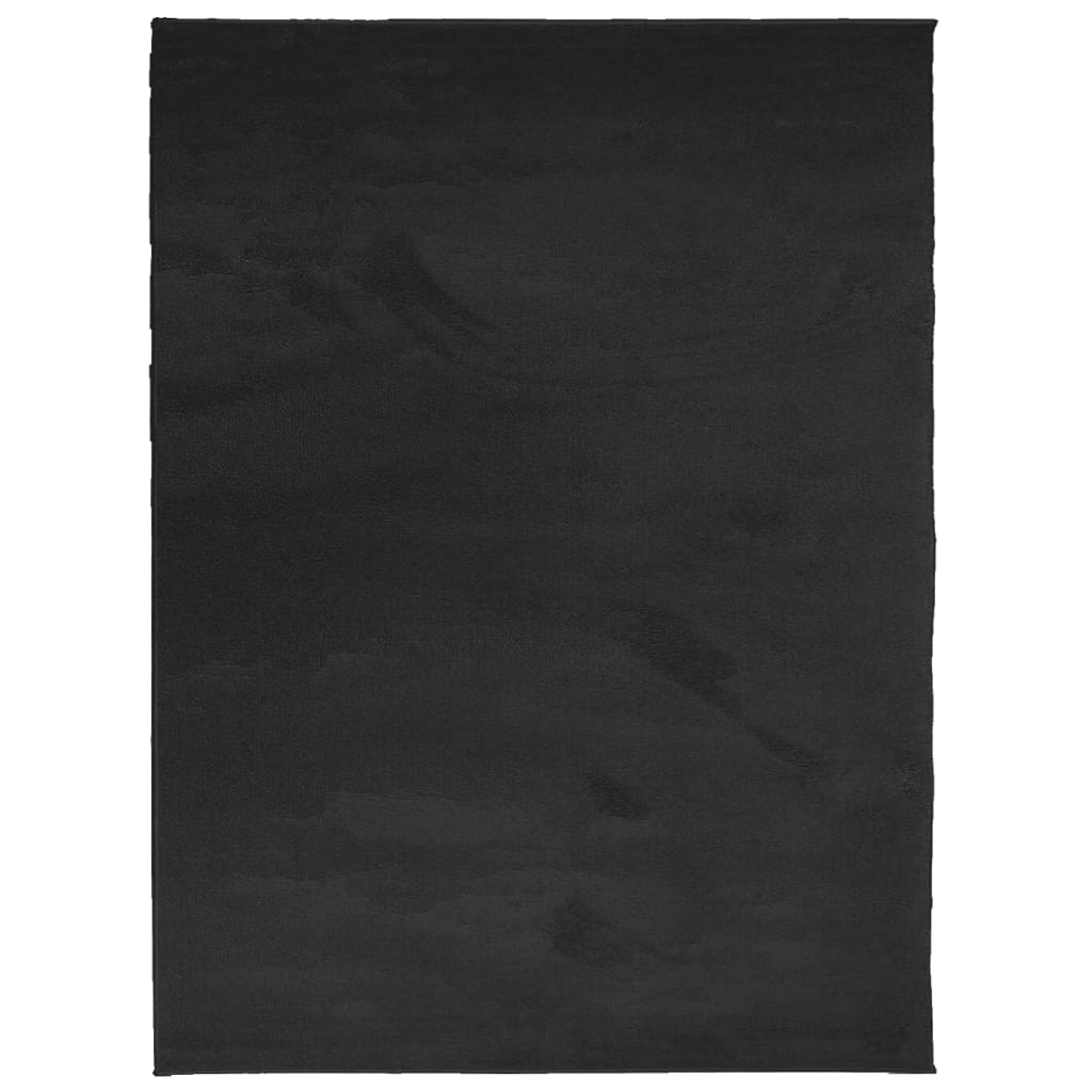 Black Oviedo Hair Short Carpet 240x340 cm