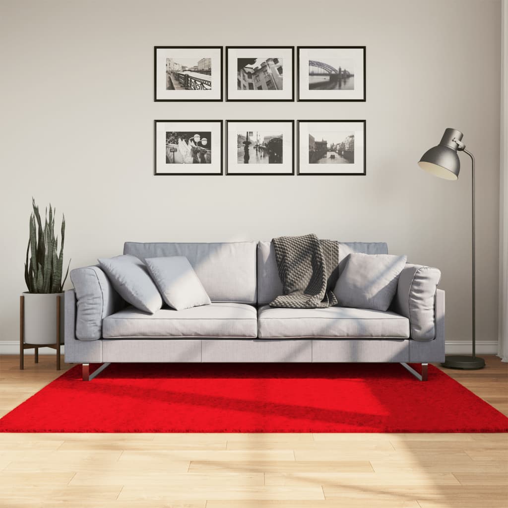 Red Oviedo Hair Short Carpet 120x170 cm