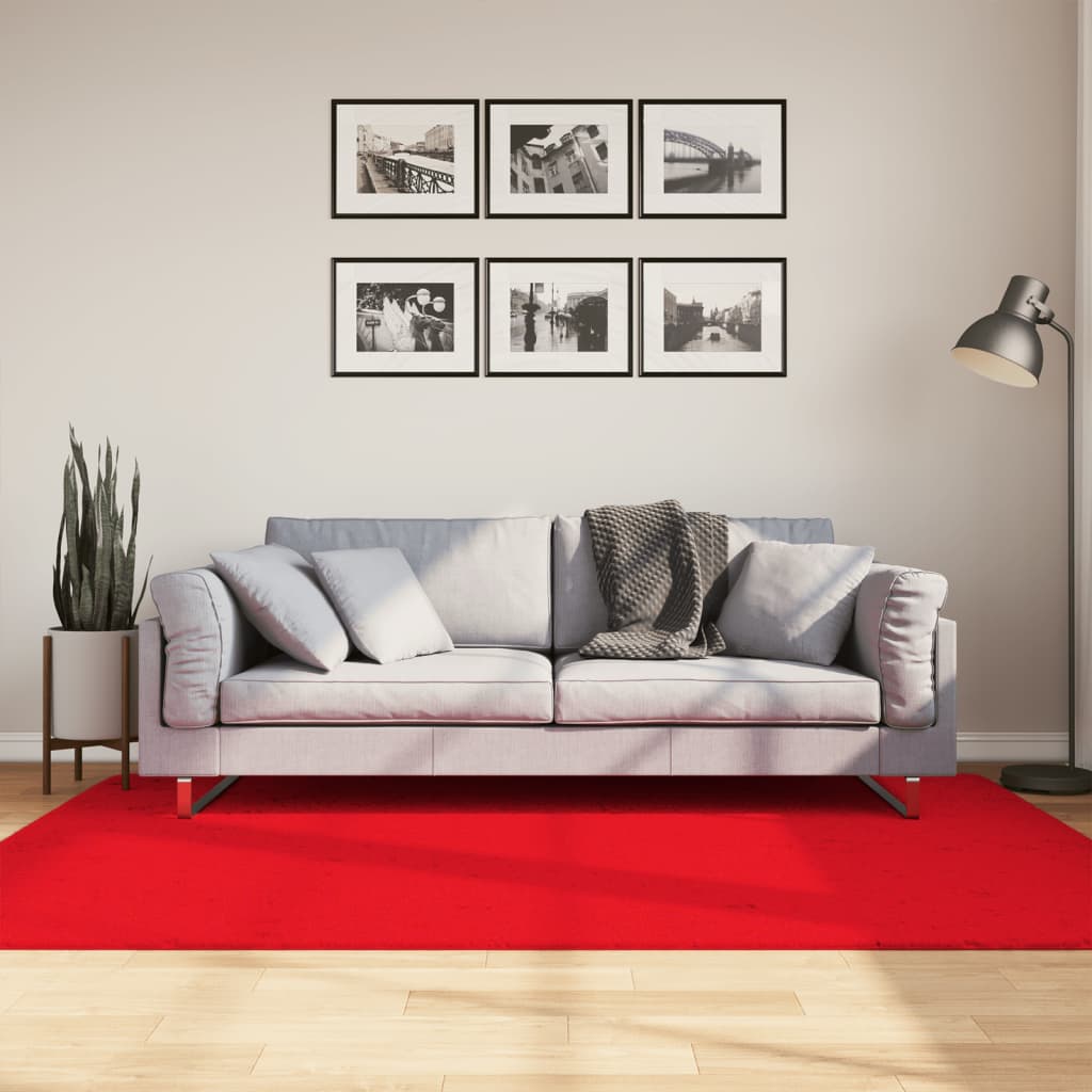 Red Oviedo Hair Short Carpet 140x200 cm