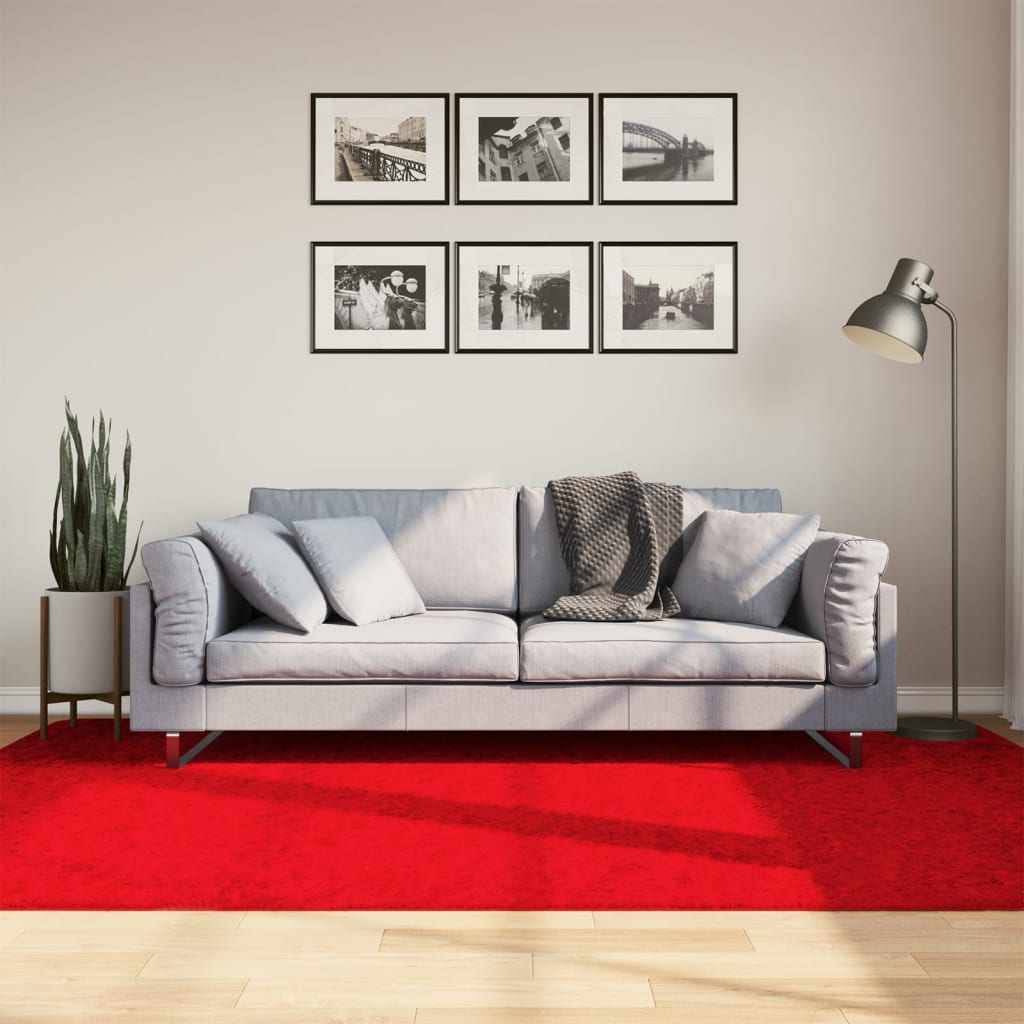 Red Oviedo Hair Short Carpet 160x230 cm