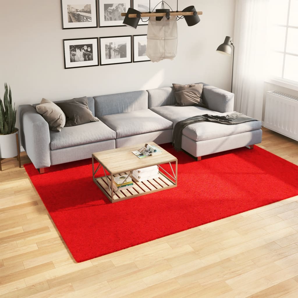 Red Oviedo Hair Short Carpet 200x280 cm