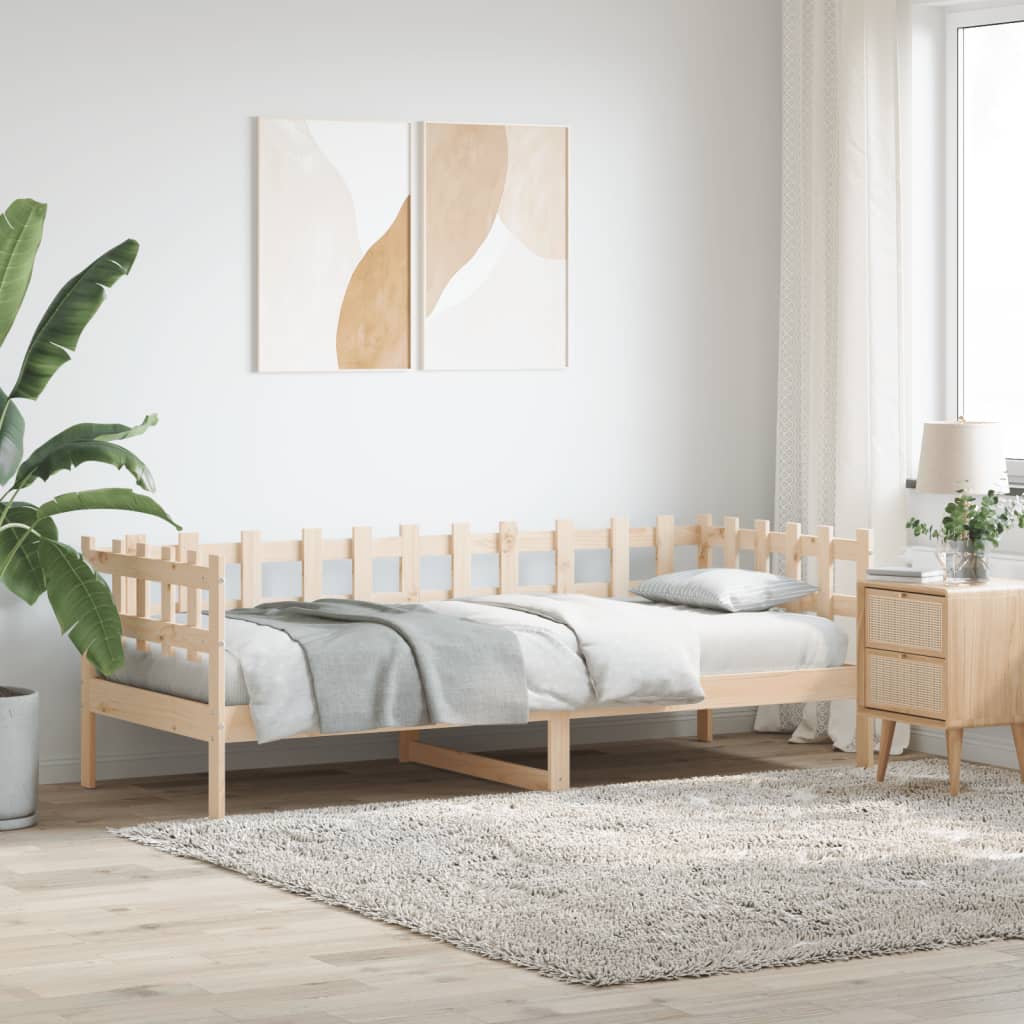 Vetonek Sofá cama sin colchón madera maciza de pino 90x200 cm