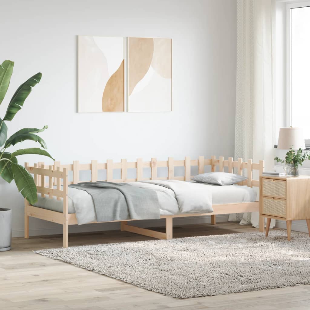 Vetonek Sofá cama sin colchón madera maciza de pino 90x190 cm