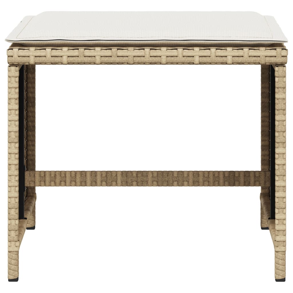 Set comedor de jardín 5 pzas con cojines ratán sintético beige