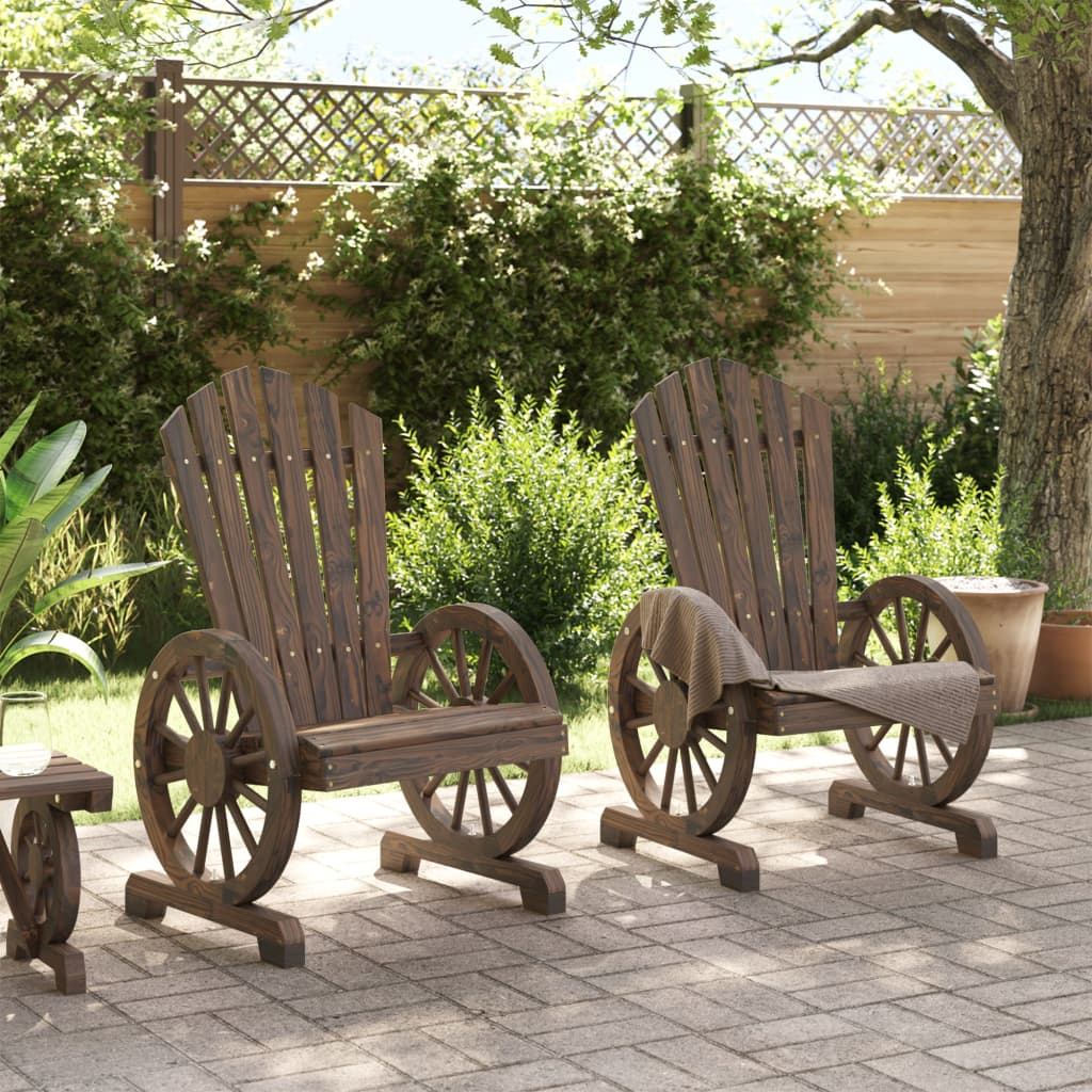 Adirondack Garden Sessel 2 Uds Festes Tannenholz