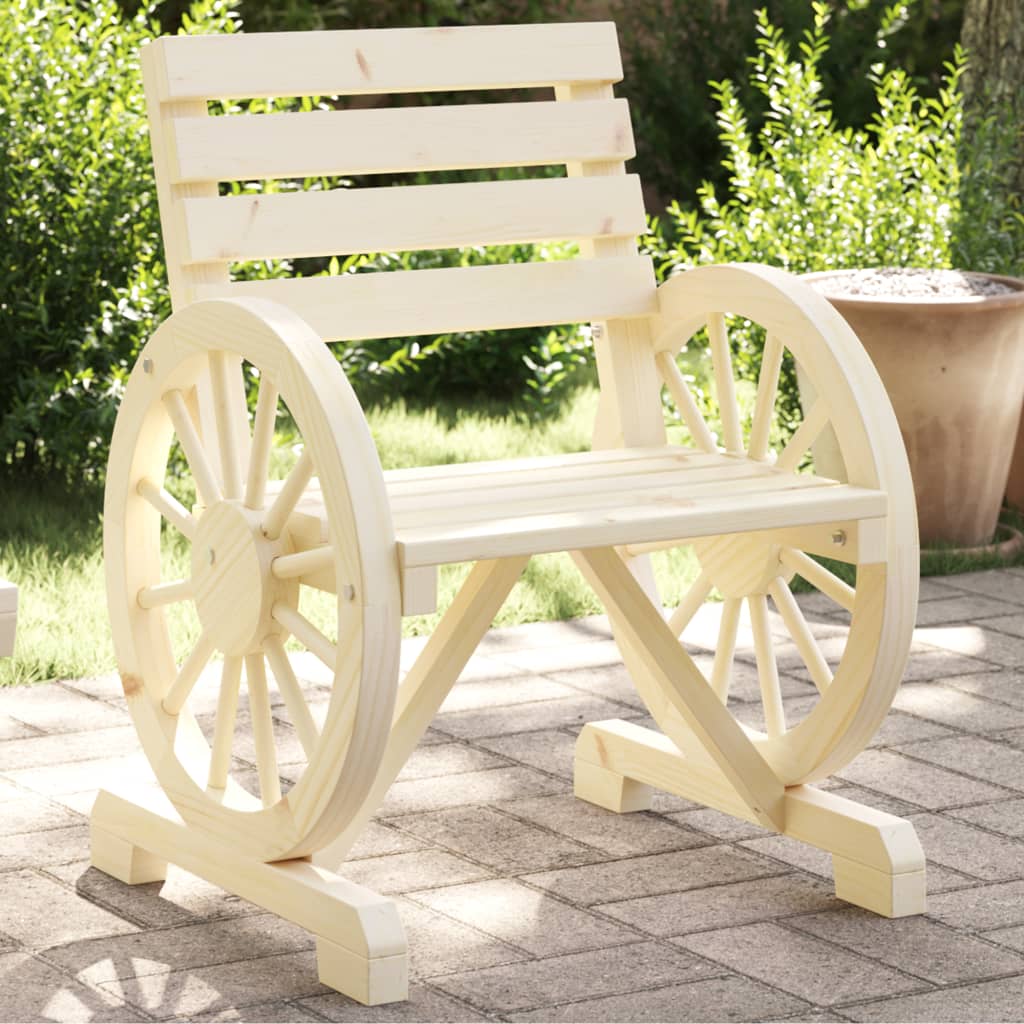 Vetonek Silla de jardín de madera maciza de abeto 58x58x78,5 cm