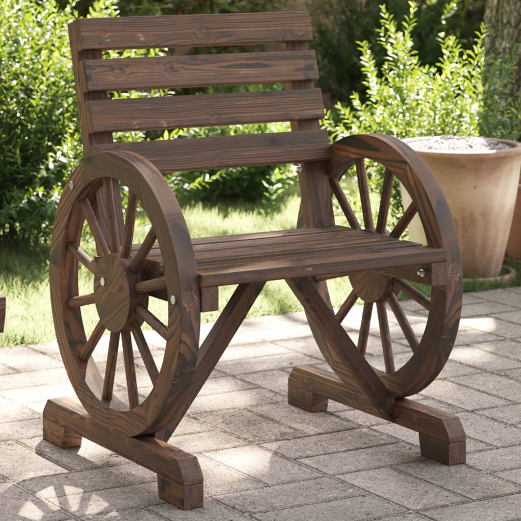 Vetonek Silla de jardín de madera maciza de abeto 58x58x78,5 cm