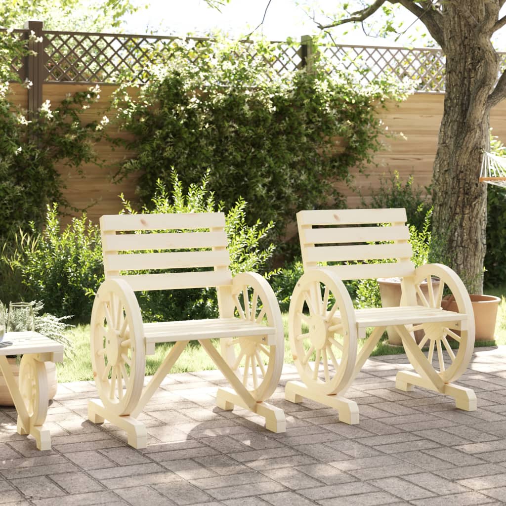 Garden chairs 2 uds solid wood wood 58x58x78.5 cm