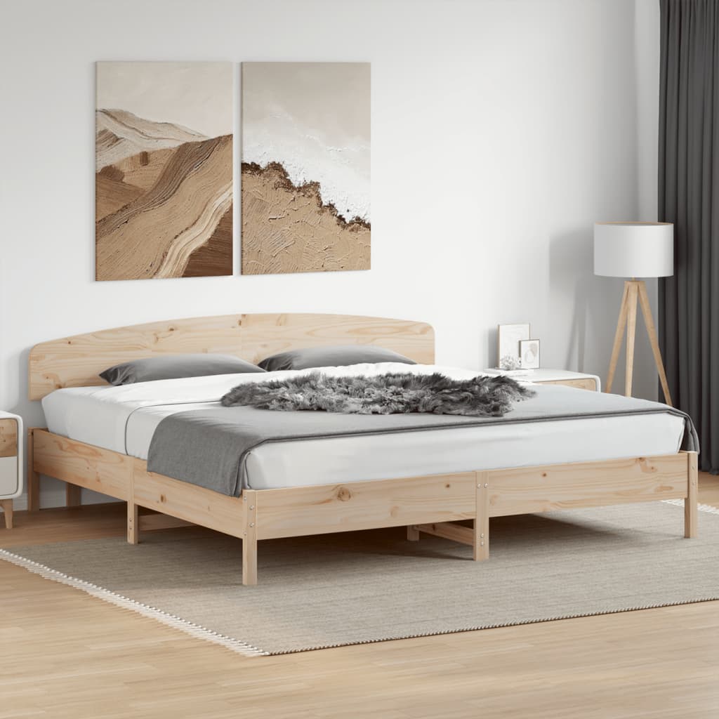 Vetonek Estructura de cama sin colchón madera maciza de pino 180x200 cm