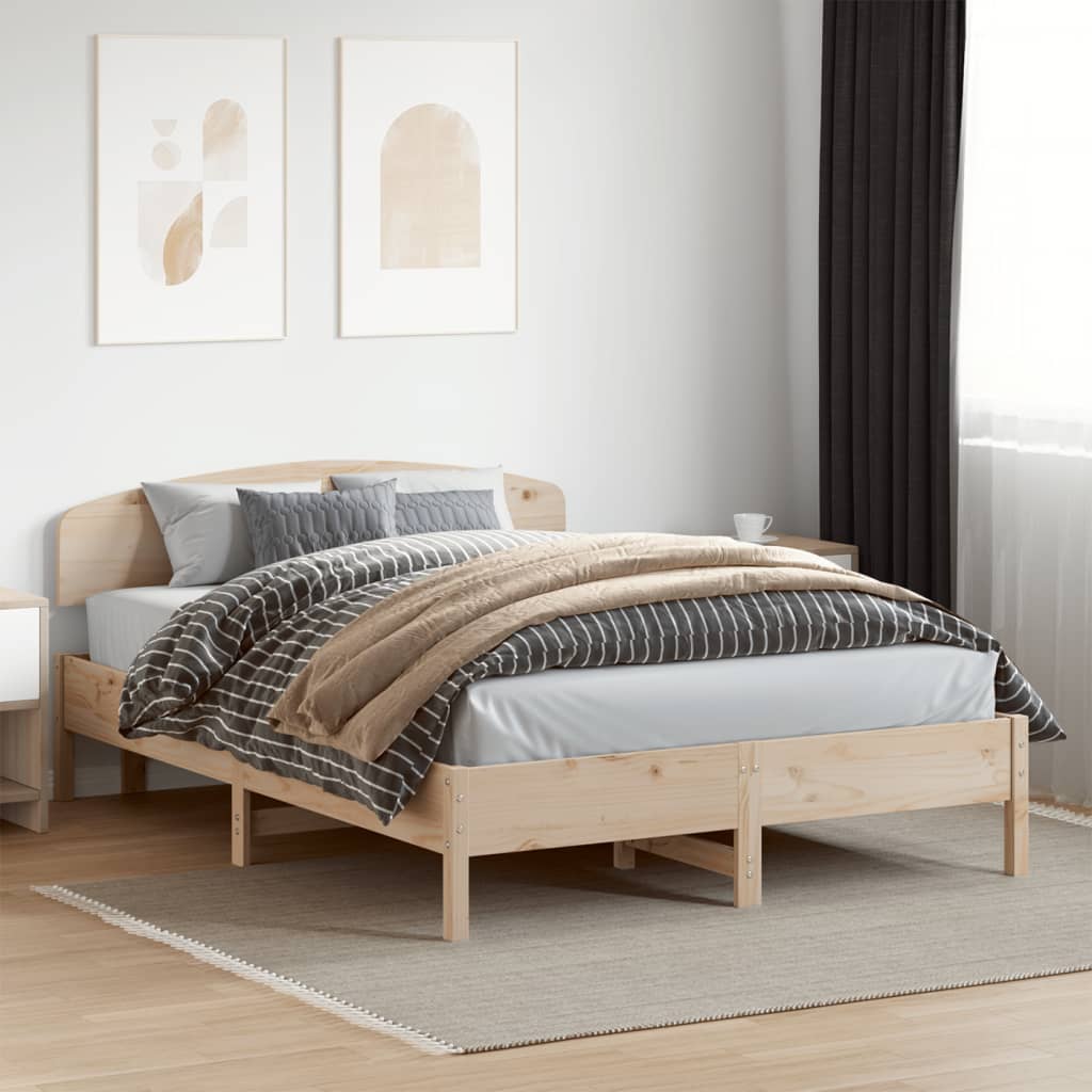 Vetonek Estructura de cama sin colchón madera de pino blanco 150x200 cm