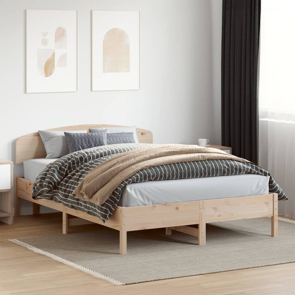 Vetonek Estructura de cama sin colchón madera de pino maciza 120x200 cm