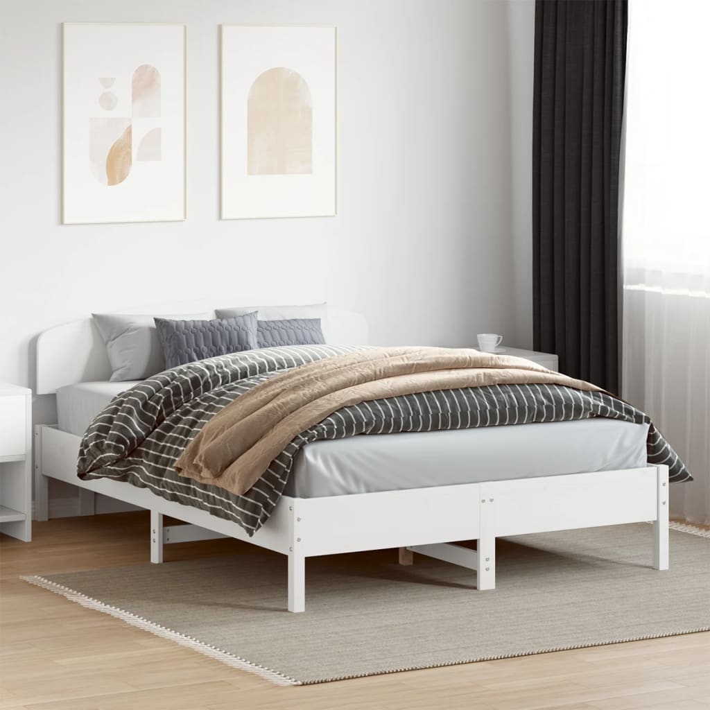 Vetonek Estructura de cama sin colchón madera de pino blanca 120x200 cm