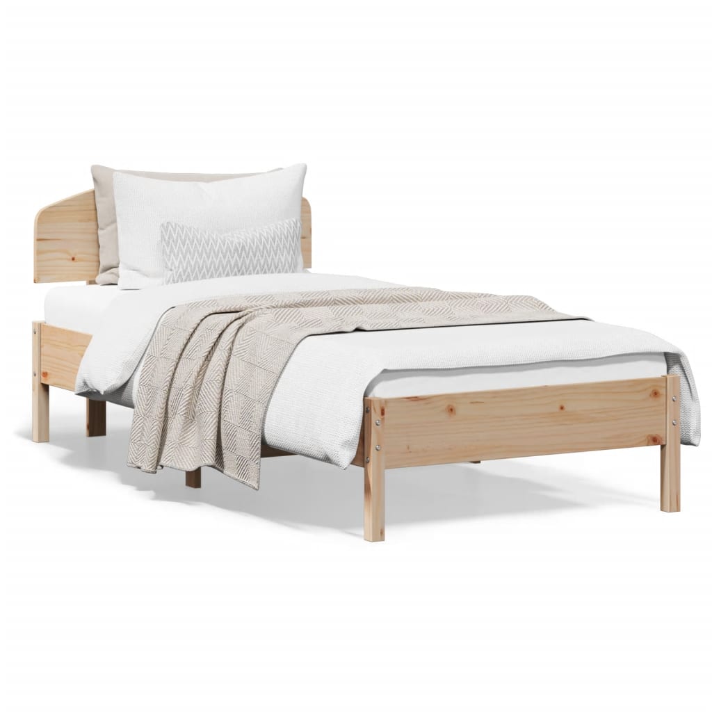 Vetonek Estructura de cama sin colchón madera maciza de pino 90x200 cm